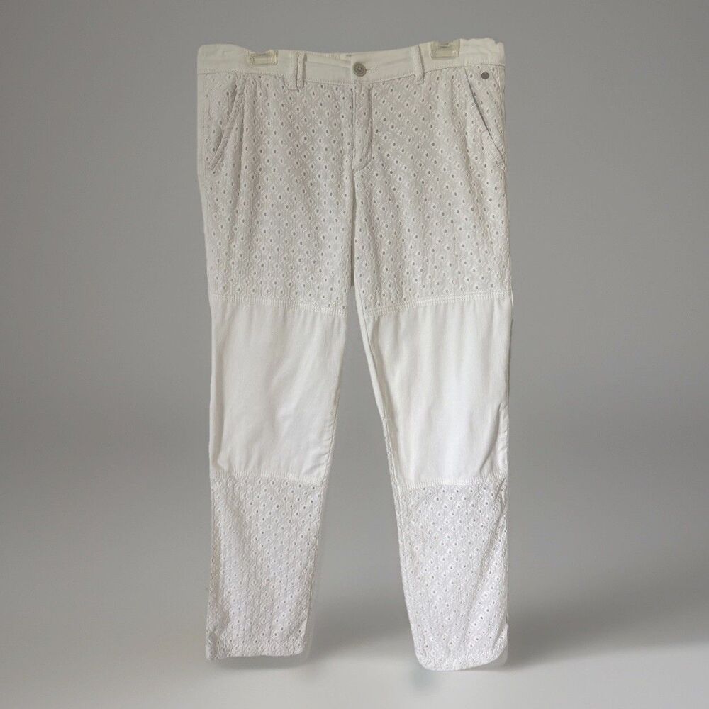 Anthropologie Pilcro and the Letterpress Eyelet White Hyphen Jeans Pants Sz 30